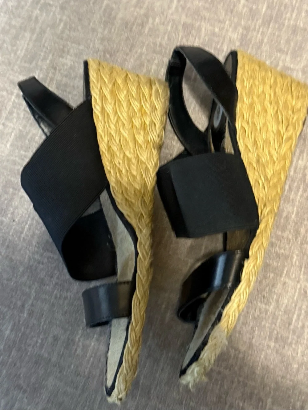 Ralph Lauren Black Espadrille Slingback Sandals
